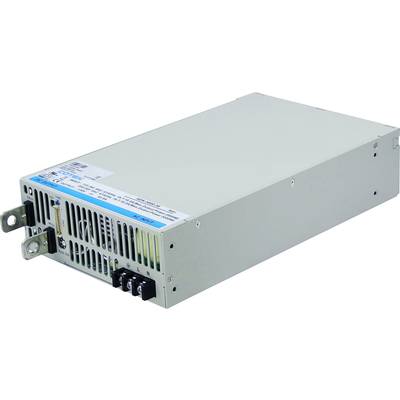 Kovový elektronický kryt s vetracími otvormi a pripojovaciami svorkami; typicky používaný pre priemyselné napájacie zdroje.