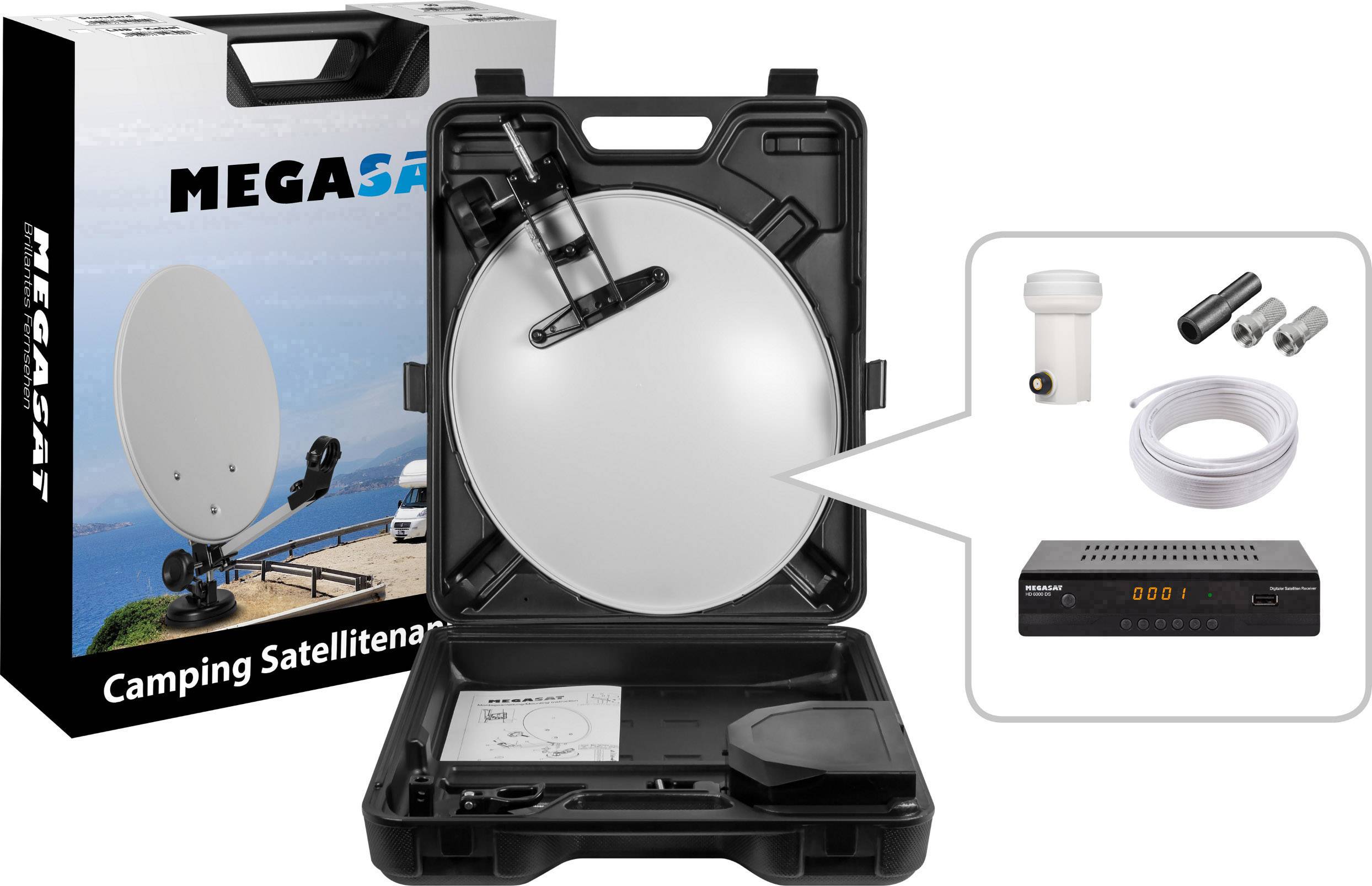MegaSat HD 6000 Sistema SAT per campeggio con ricevitore
