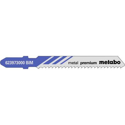 Metabo kovová prémiová BiM pílová čepeľ so číslom produktu 623973000 na modrom a striebornom pozadí.