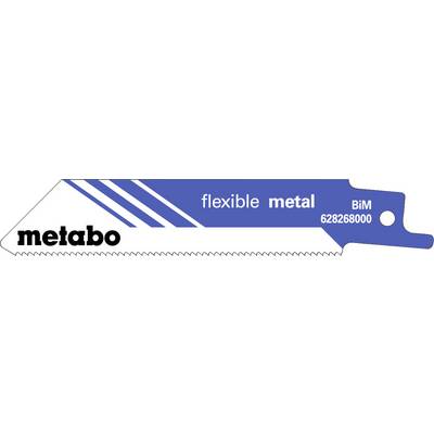 Metabo flexibilný kovový rezný kotúč štítok, modro-biele balenie s číslom produktu 628268000 a označením BiM.