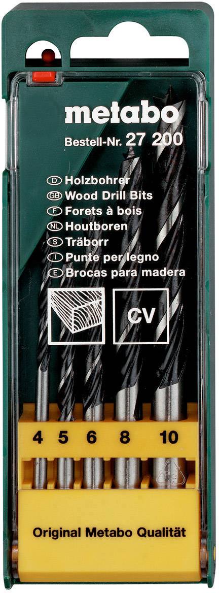 Metabo 627200000 Hout-spiraalboorset 5-delig 4 Mm, 5 Mm, 6 Mm, 8 Mm, 10 Mm 1 Stuk(s)