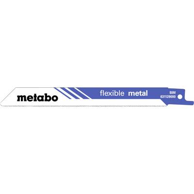 Logo Metabo na modrej flexibilnej kovovej pile s rukovesťou, s kódom výrobku 631129000 a označením BIM na pravej strane.