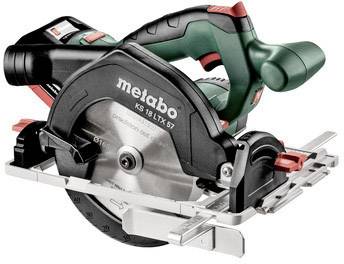 Metabo KS 18 LTX 57 Aku ručná kotúčová píla Hĺbka rezu max. (90 °) 57 mm vr. 2x aku, vr. nabíjačky, vr. paralelného dorazu 8 Ah