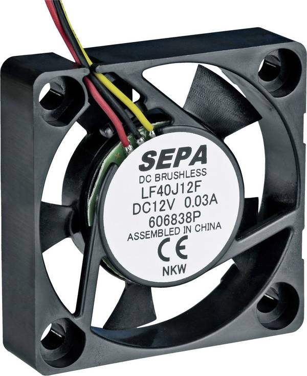 SEPA LF40J12SE22 axiálny ventilátor, 12 V/DC, 8.3 m³/h, (d x š x v) 40 x 40 x 10 mm, 111111404