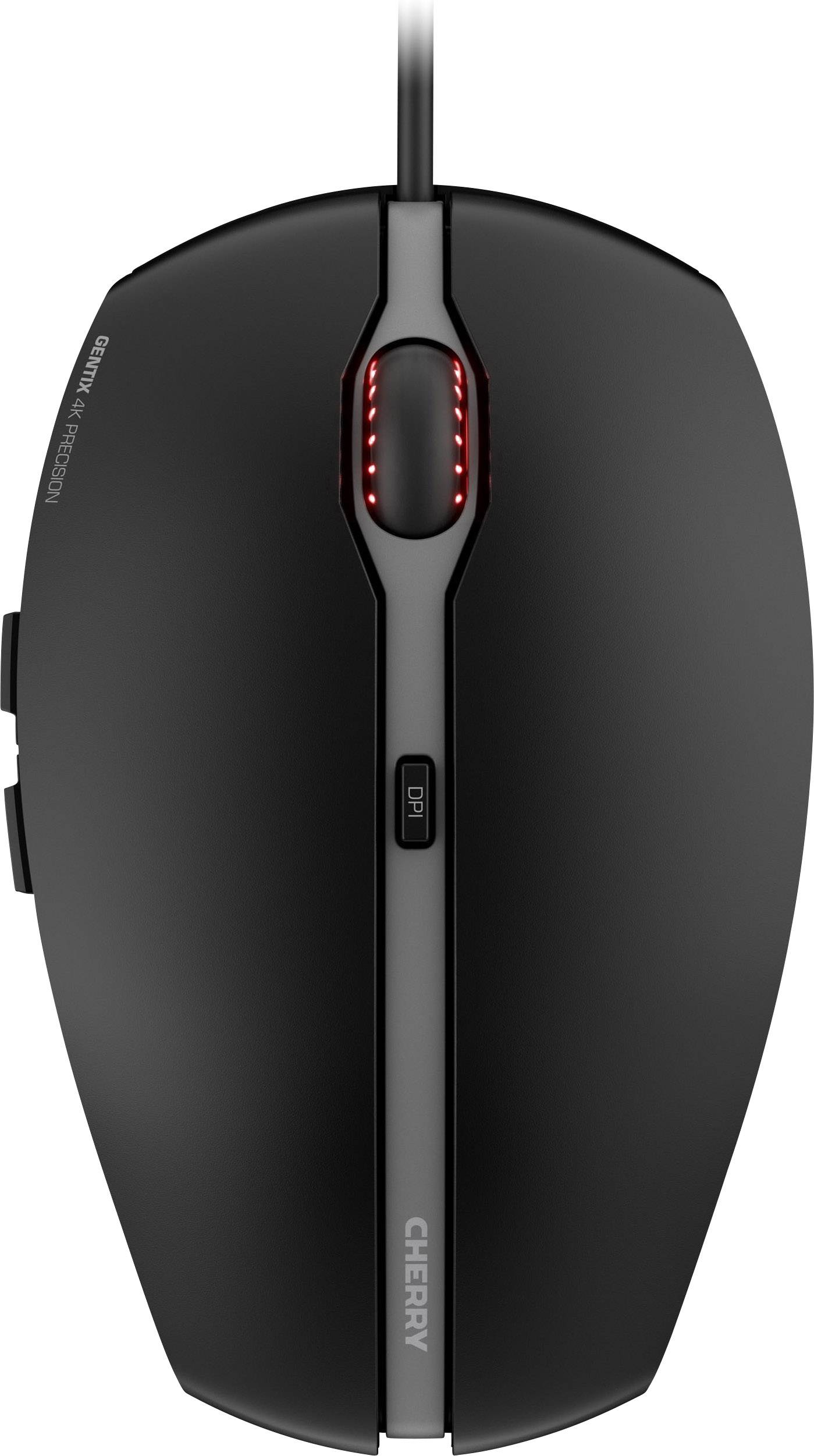CHERRY GENTIX 4K Mouse USB Ottico Nero 6 Tasti 800 dpi, 1200 dpi, 2400 dpi, 3600 dpi Illuminato
