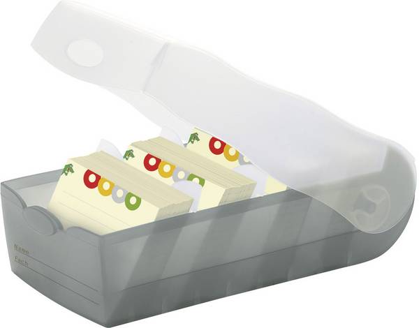 HAN CROCO 997-693 kartotečný krabice sivá, priesvitná Max. počet kariet: 900 kariet DIN A7 na šírku vr. 100 linkovaných kariet