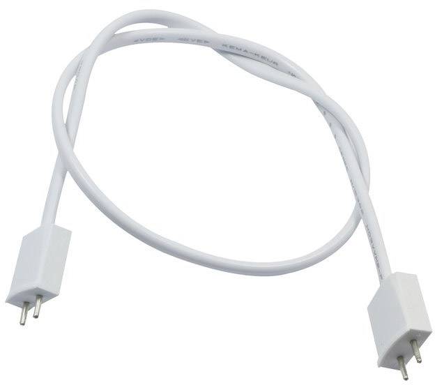 Biely USB kábel so štandardným A konektorom na oboch koncoch, navinutý do voľnej slučky.