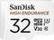 SanDisk microSD karta s kapacitou 32 GB, vhodná pre videomonitorovacie a palubné kamery, séria 'HIGH ENDURANCE'.
