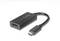 USB-C na HDMI adaptér od Lenova, čierne telo, prepojené koncovky kábla, umožňuje pripojenie zariadení s USB-C portom k displejom podporujúcim HDMI.