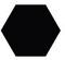 Čierny, pravidelný šesťuholník na bielom pozadí.