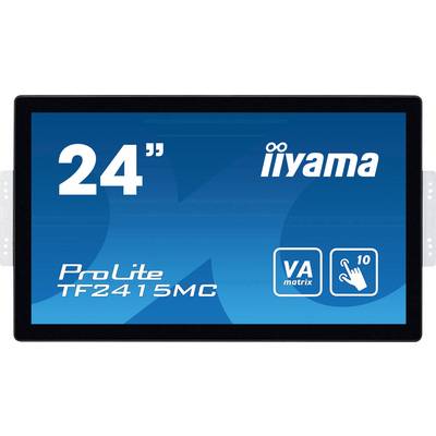 '24" iiyama ProLite TF2415MC', monitor, VA-matica, 10-bodový dotykový displej, modré pozadie s bielym textom a symbolmi.