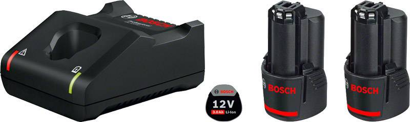 Bosch Professional GAL 12V-40 + 2x GBA 12V 3.0Ah 1600A019RD Batteria dellutensile e caricabatterie 12 V 3 Ah Li-Ion