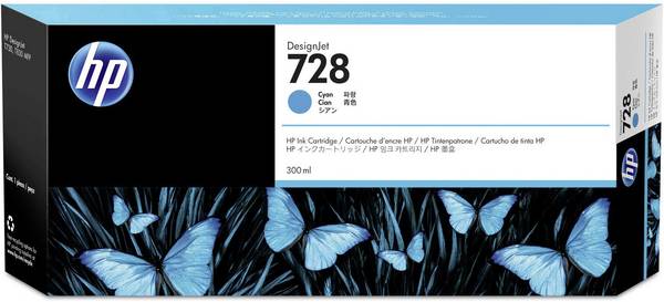 HP Ink 728 originál zelenomodrá 300 ml F9K17A 1 ks