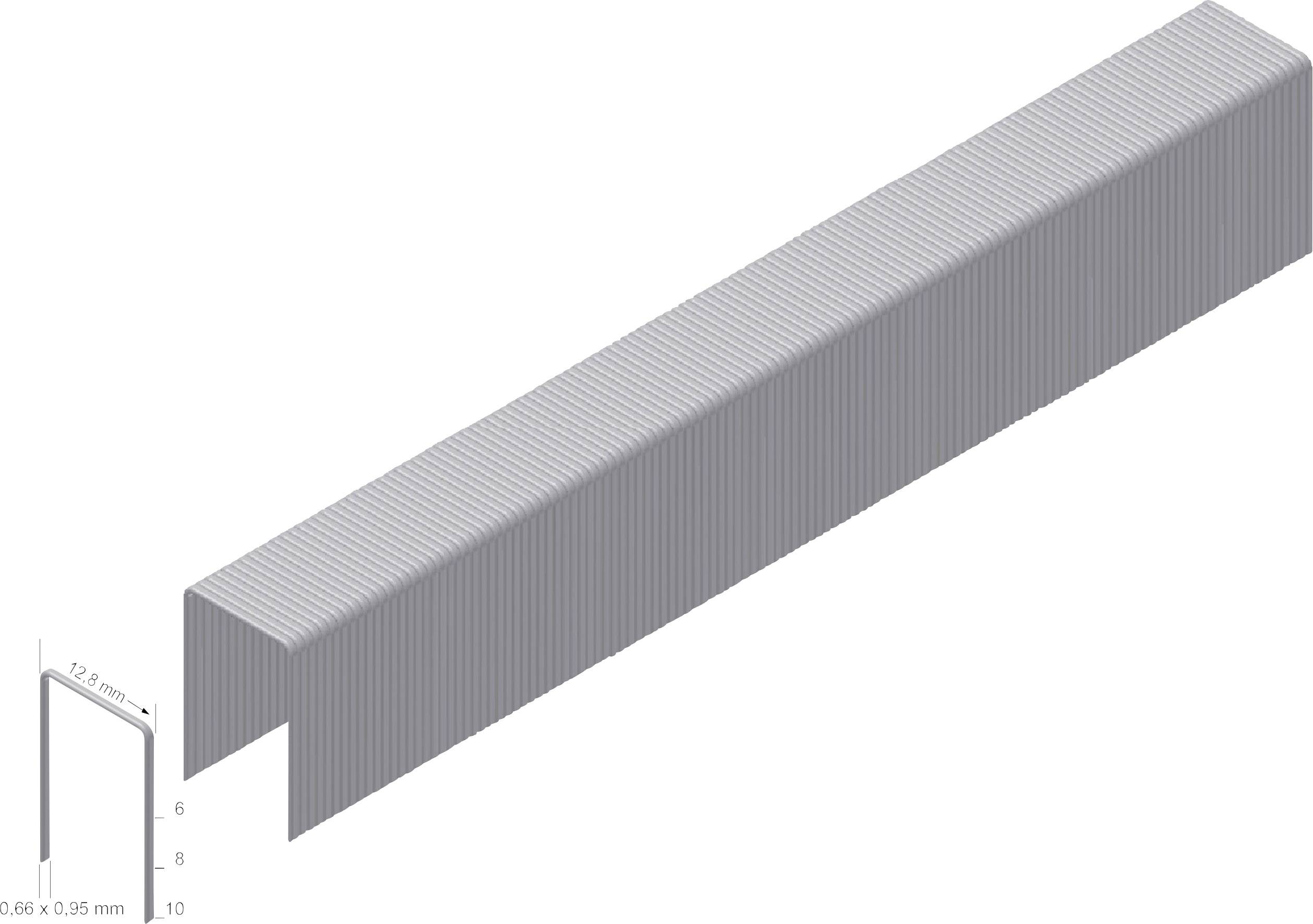 Diagram L-profilu kovového pántu. Rozmery: 12,8 mm výška, 0,6 mm šírka, 0,05 mm hrúbka.
