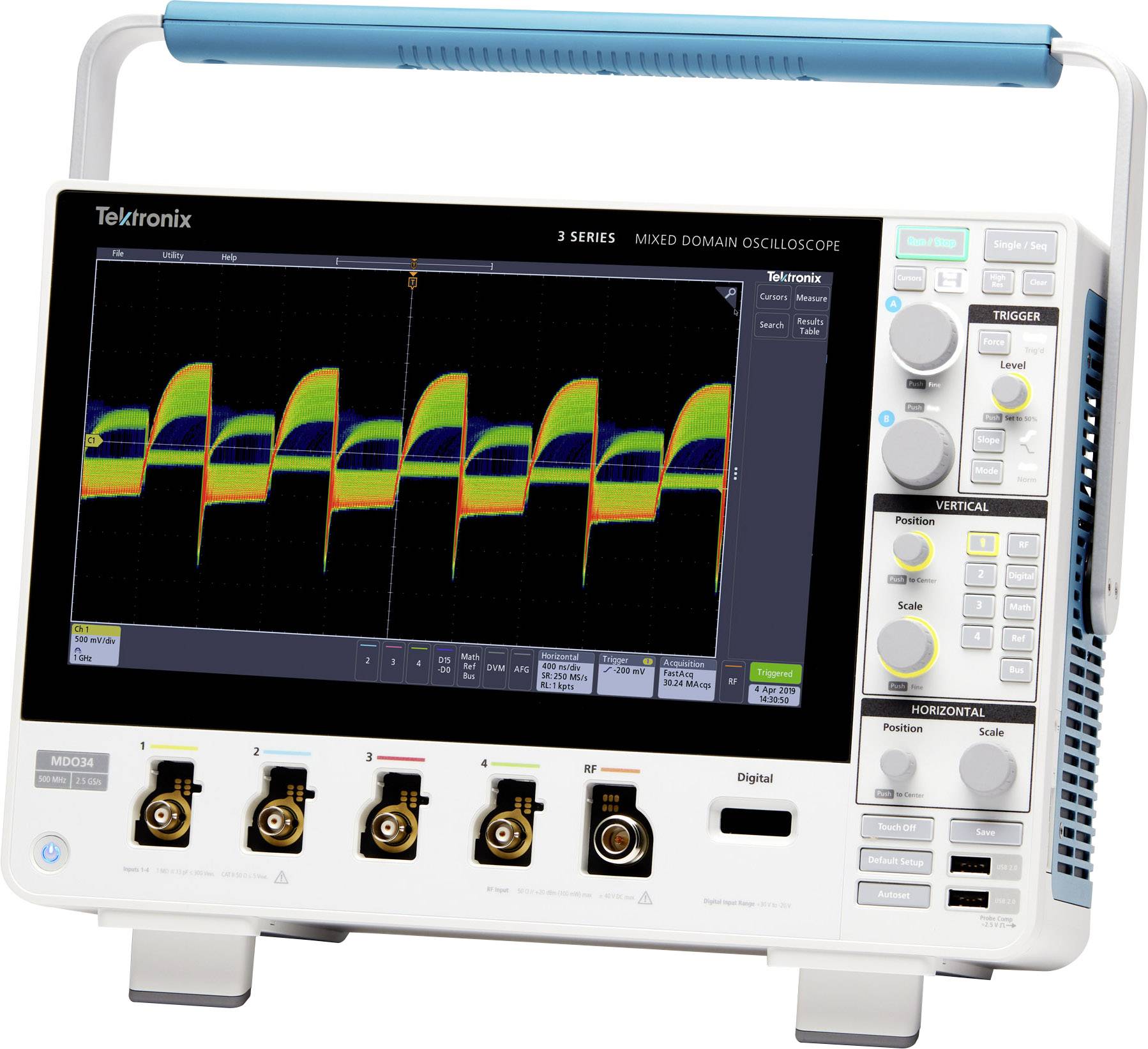 Tektronix Oszilloskop mit AFG, BND und MSO Option Oscilloscopio digitale 350 MHz 4 canali 2.5 Gsa/s 10 Mpts 8 Bit 1 pz.