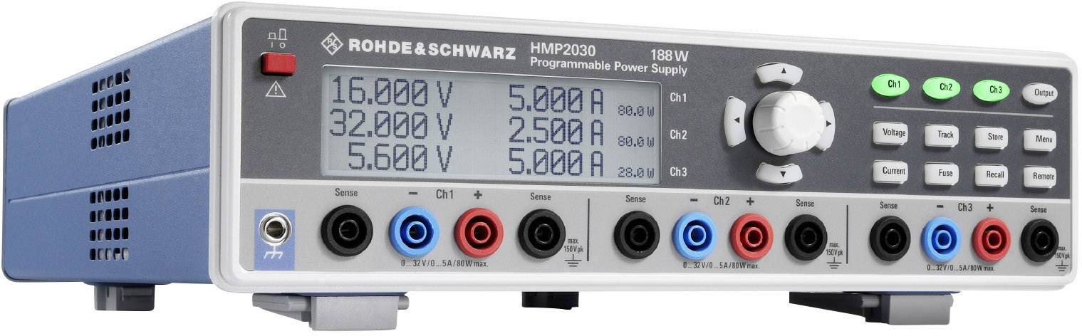 Rohde & Schwarz HMP2030 Alimentatore da laboratorio regolabile 32 V (max.) 5 A (max.) 188 W Controllo remoto, Programmabile Num. uscite 3 x