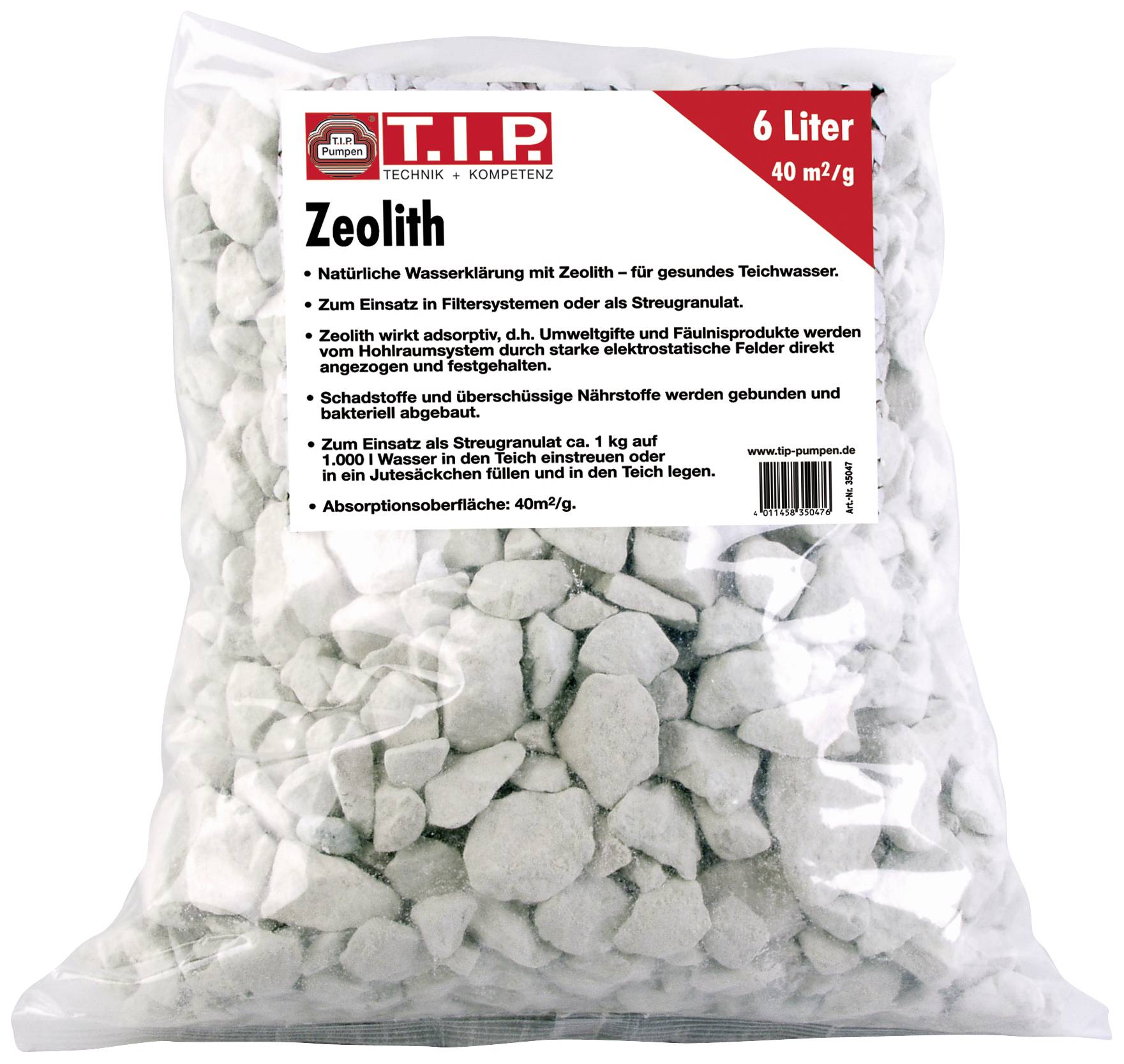 Vrecká so zeolitom na úpravu vody, 6 litrov, vhodné pre jazierkovú filtráciu a ako sypký materiál, absorbujú škodlivé látky.