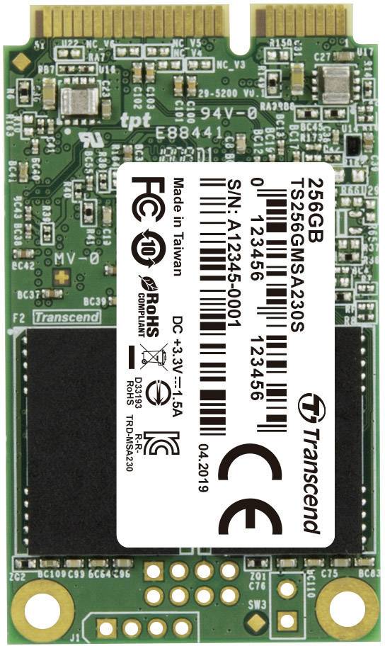 Transcend MSA230S 256 GB Memoria SSD interna mSATA mSATA Dettaglio TS256GMSA230S