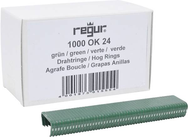 Regur OK 24 očkové spony zelené 1000 ks Regur 60719 Rozmery (d x š) 10 mm x 100 mm