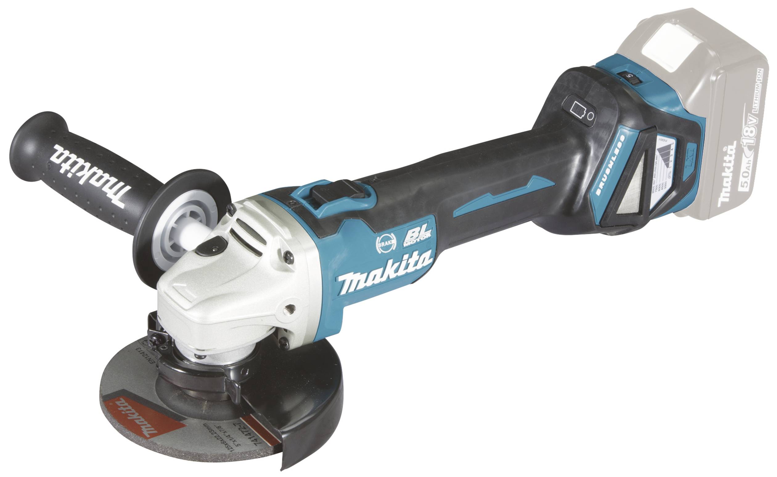 Makita DGA513Z DGA513Z Vinkelslip batteridriven 125 mm exkl. batteri/laddare, Utan laddare 18 V