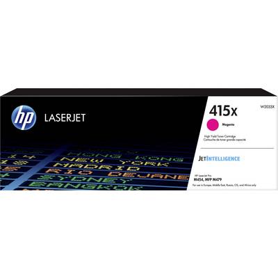 Atramentová kazeta HP 415X Magenta pre LaserJet Pro M454, MFP M479, zobrazuje letiská na informačnej tabuli, vhodná pre Európu, Afriku.