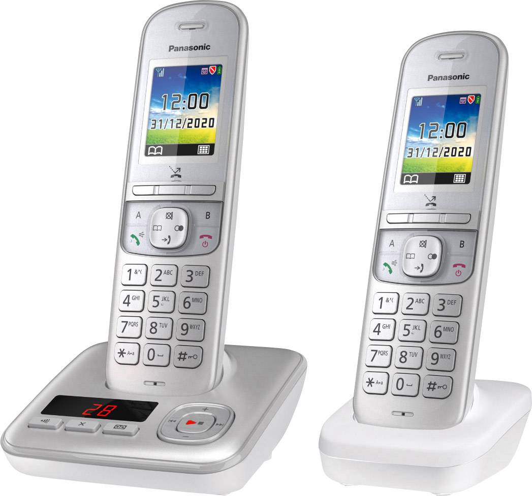 Panasonic KX-TGH722GG DECT bezdrôtový analógový telefón záznamník, detský telefón strieborná