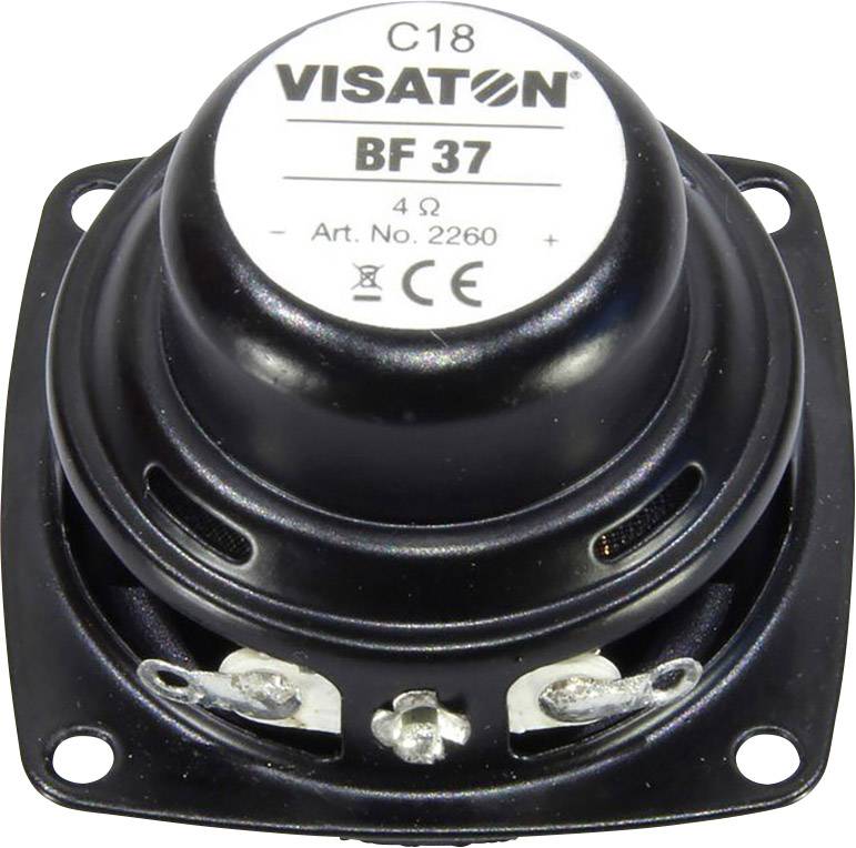Reproduktorový systém značky Visaton, model BF 37, C18, odpor 4 ohmy, katalógové číslo 2260.