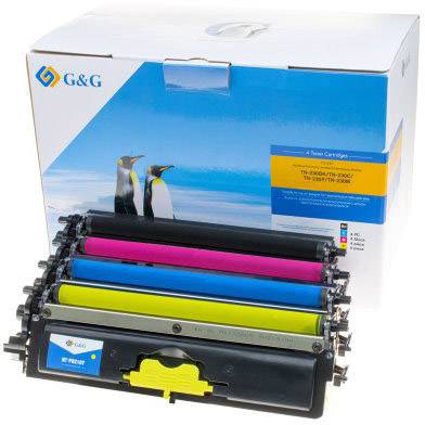 G&G Tonere erstatter Brother TN-230BK, TN-230C, TN-230M, TN-230Y Kompatibel Sort, Magenta, Cyan, Gul 2200 Sider 15014