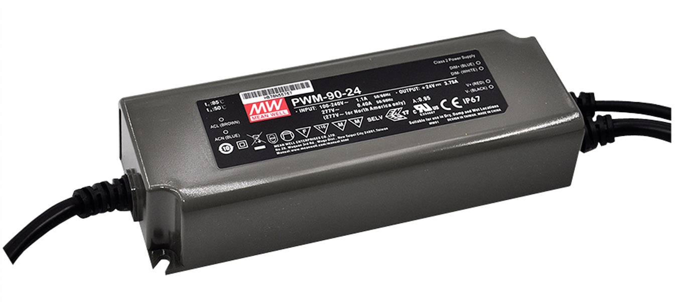 MW Mean Well PWM-90-24DA Driver per LED Tensione costante 90 W 3.75 A 24 V/DC Dali, dimmerabile, Montaggio su superfici infiammabili, adatto per mobil
