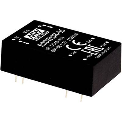 Napájací modul 'MW Mean Well RDD10H-05', vstupné napätie: DC 4,5–60 V, výstup: 5 V, 450 mA, s CE a EAC označeniami.