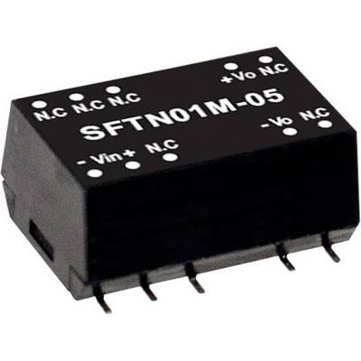 Čierna elektronická súčiastka s nápisom 'SFTN01M-05' a niekoľkými pripájacími kolíkmi na spodnej strane.
