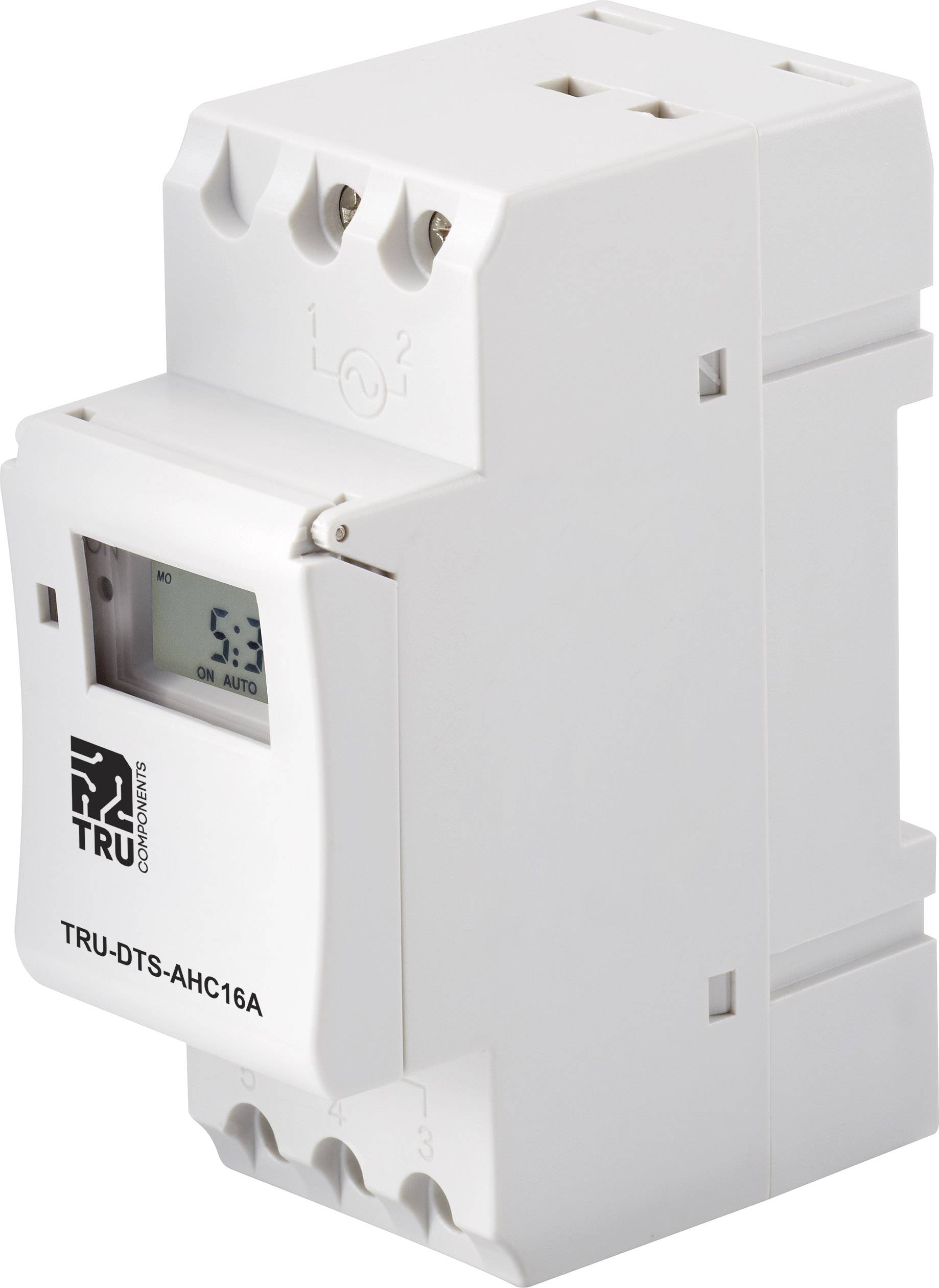 TRU COMPONENTS TRU-DTS-AHC16A controllo centrale Tensione di funzionamento: 230 V/AC 1 scambio 16 A 250 V/AC Programma settimanale