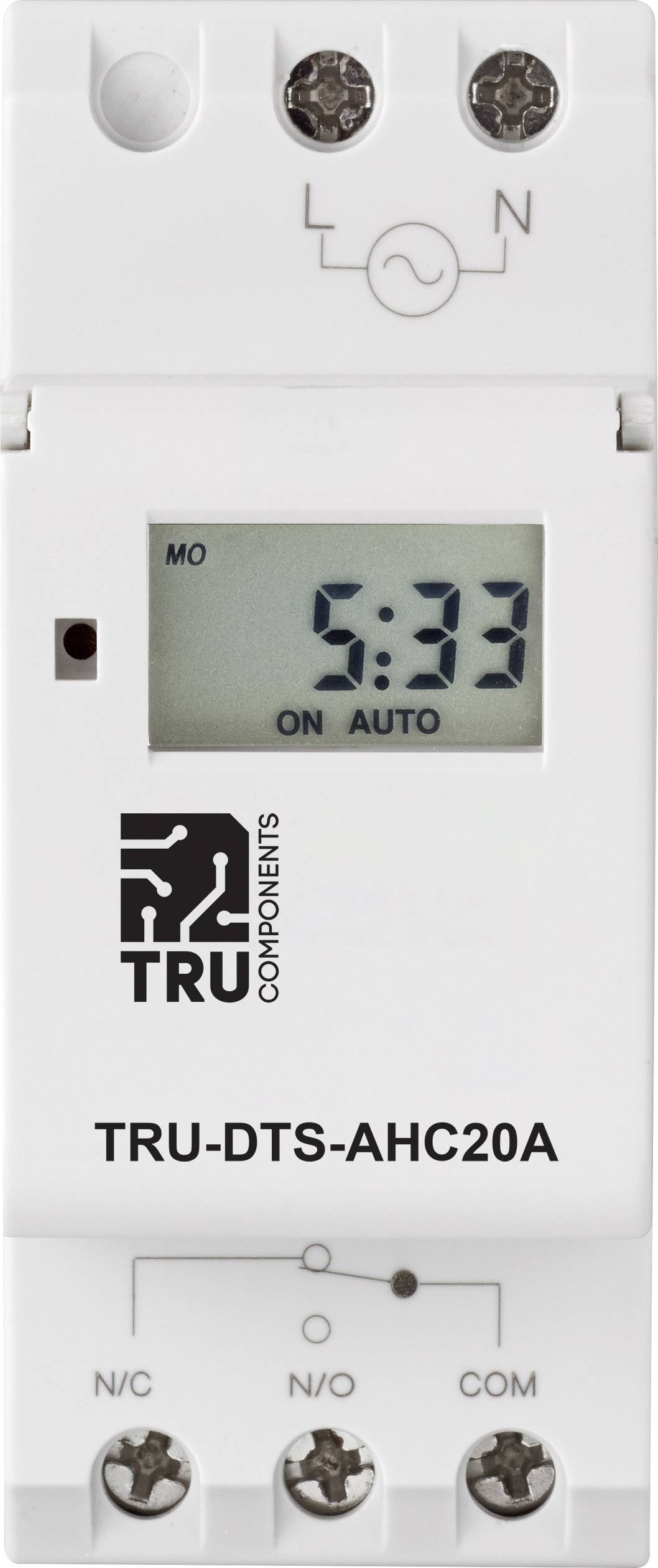 TRU COMPONENTS TC-8576104 Temporizzatore per guida DIN TRU-DTS-AHC20A 230 V/AC Programma settimanale