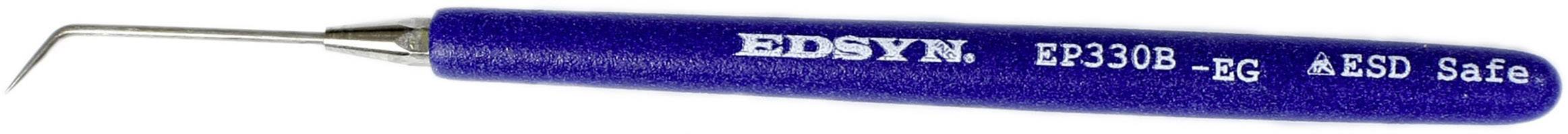 Nástroj s modrým držadlom, ohnutým kovovým hrotom, s nápisom 'EDSYN LF 300G, ESD Safe'. Vhodný pre elektronické práce.
