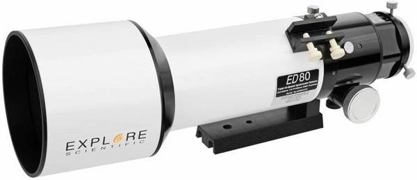<br>  Explore Scientific<br>  ED APO 80mm f/6 FCD-100 Alu HEX<br>  teleskop<br>  <br>  achromatický<br>  Zväčšenie 15 do 160 x<br>