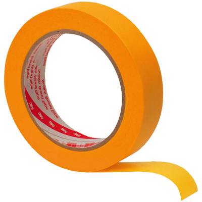 Oranžová rolka lepiacej pásky, čiastočne odvinutá, na bielom pozadí.