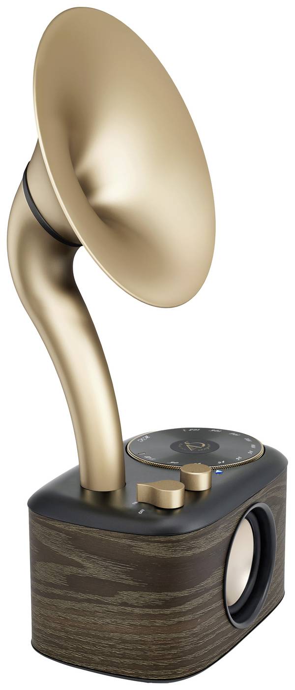 Sangean WR-45X Gold A500435 stolný rádio, FM, AUX, Bluetooth, možné znovu nabíjať, čierna, zlatá