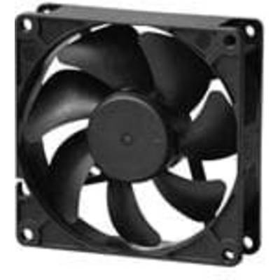 Čierny počítačový ventilátor so siedmimi lopatkami, namontovaný v obdĺžnikovom ráme. Vhodný na chladenie v počítačoch.