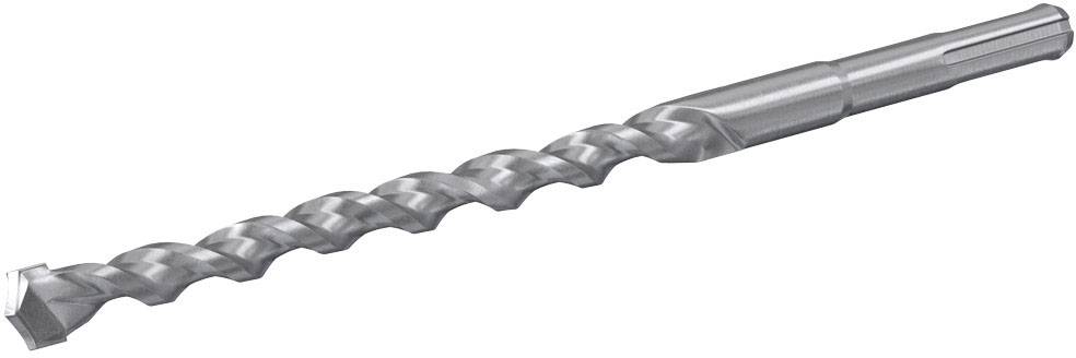 Vrták so špirálovou drážkou z kovového striebristého materiálu, vhodný pre betón a kameň, s SDSuchytením pre vŕtačky.