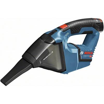 Akumulátorový vysávač Bosch, model Professional 12V, s úzkou hubicou, vhodný na čistenie malých plôch a rohov.
