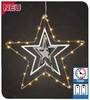 Hellum 522990 vianočná hviezda teplá biela LED kov s 3D efektom, časomerač