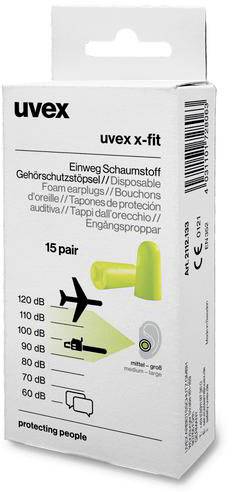 uvex 2112133 x-fit Hörselproppar 37 dB Engångs 15 par