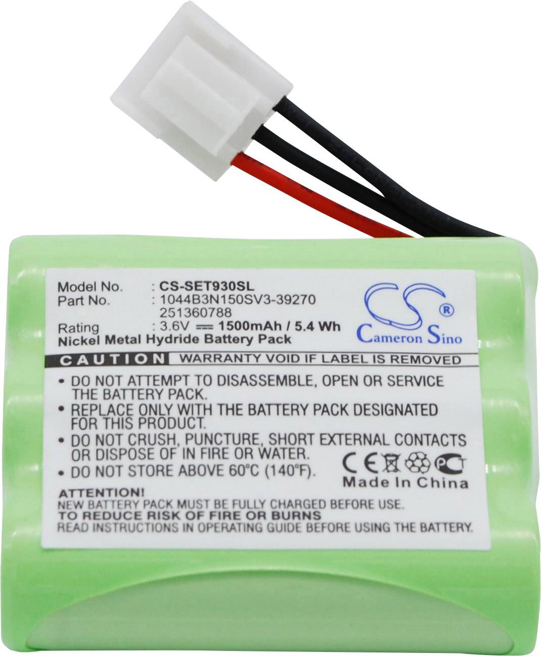 CS Cameron Sino akumulátor pre terminál POS Náhrada za originálny akumulátor 1044B3N150SV3-39270, 251360788, MGL8602 Ingenico, Sagem 3.6 V 1500 mAh