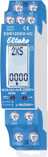 Eltako 21200302 ESR12DDX-UC Stroomstootschakelaar Multifunctioneel 230 V 1 stuk(s) Tijdsduur: 0.1 - 14400 s 2x NO Piece afbeelding