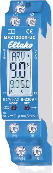 Eltako 23001004 MFZ12DDX-UC Tijdrelais Multifunctioneel 230 V 1 stuk(s) Tijdsduur: 0.1 s - 99 h 1x wisselcontact afbeelding