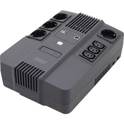 Neprerušiteľný zdroj napájania (UPS) s viacerými zásuvkami a prípojnými možnosťami pre elektronické zariadenia.