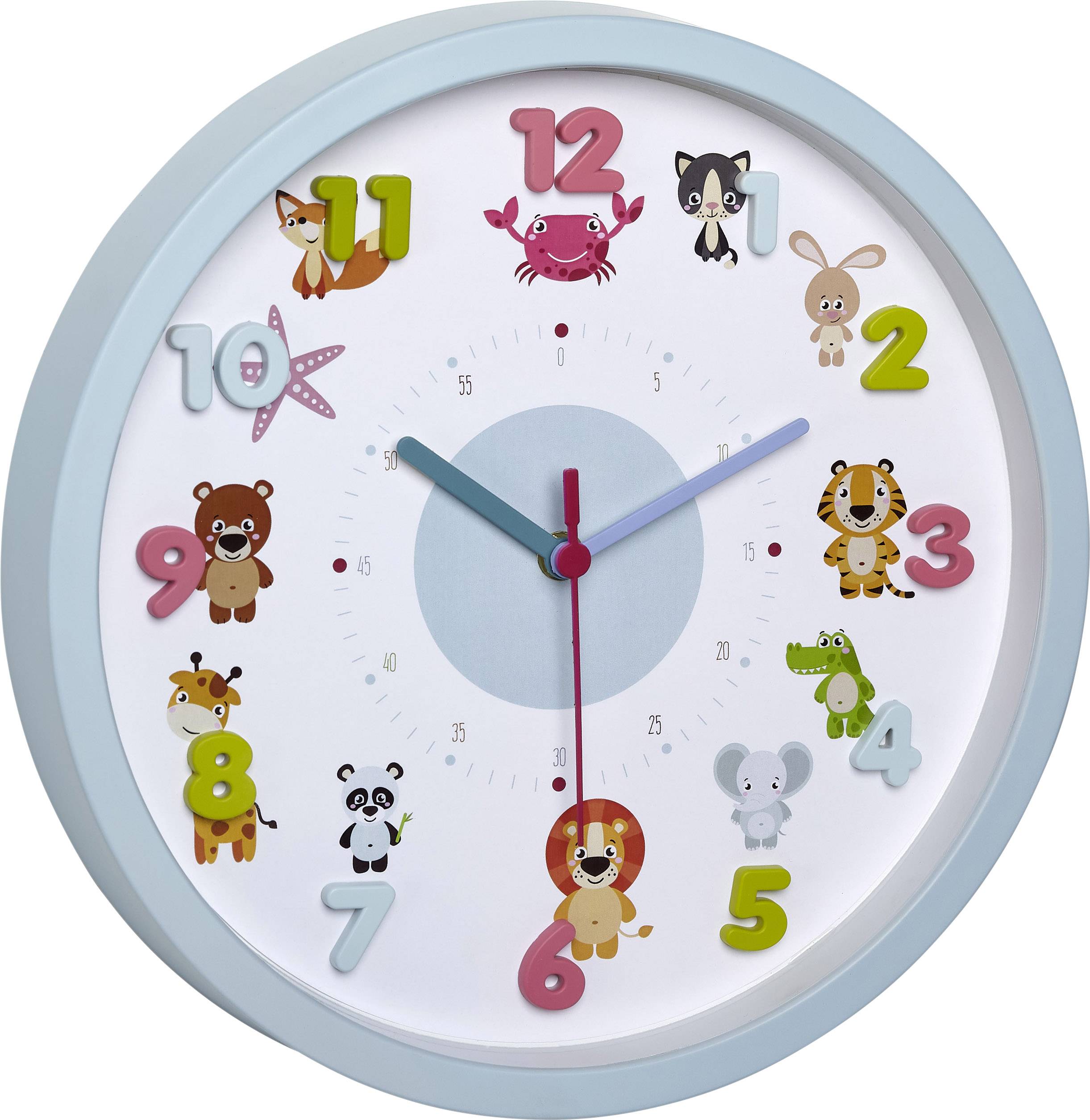 TFA Dostmann Little Animals Quarzo Orologio da parete 30.9 cm x 4.4 cm Azzurro