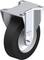 Kovové koleso s čiernou pneumatikou a strieborným kovovým upevňovacím prvkom, vhodné pre ťažké zaťaženie.