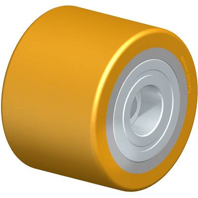Okrúhle, žlté koleso so strieborným jadrom, pravdepodobne určené pre skateboard alebo podobné vozidlo. Má jednoduché, moderné dizajnové riešenie.