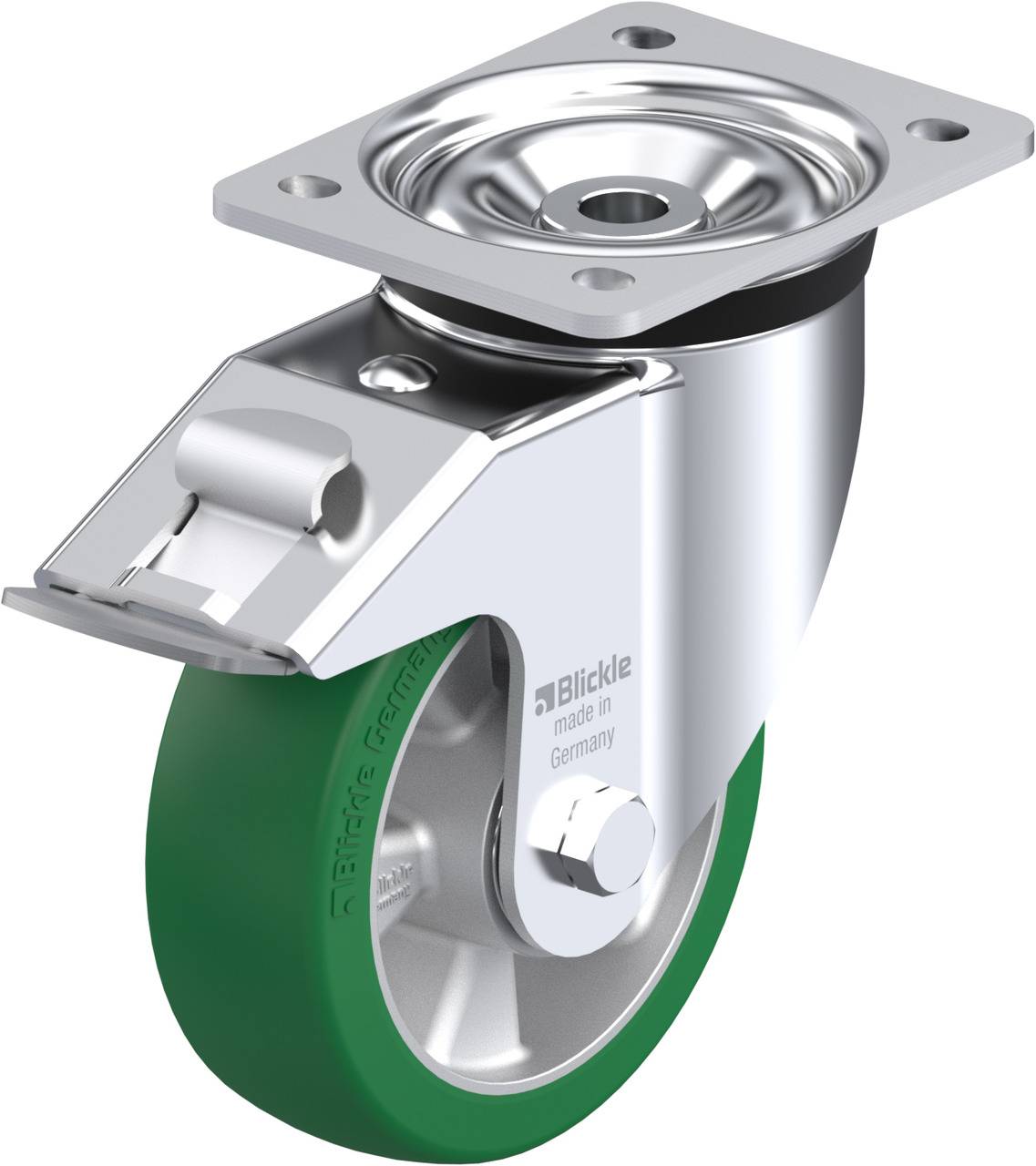 Blickle 754772 LK-ALST 150K-FI Ruota girevole con fermi Diametro ruota: 150 mm Capacità di carico (max.): 500 kg 1 pz.